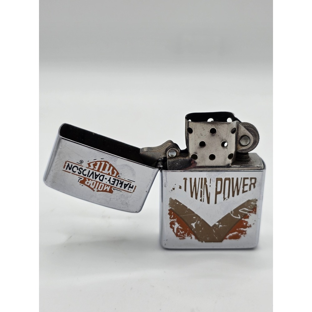 Zippo Harley-Davidson Twin Power Lighter Chrome Vintage Windproof Collectible